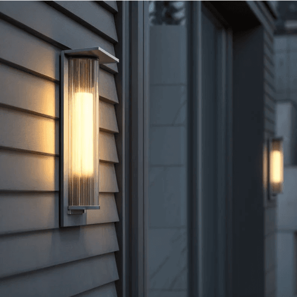 LED Outdoor Wall Lamp, 6 W, IP65, 120-240 V AC, Stainless Steel and Acrylic, Nickel