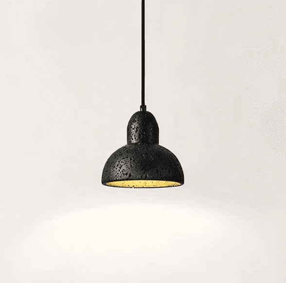 Travertine Pendant Light, 15 W, 3000 K Warm White, 90-260 VAC, E27 Socket, Black