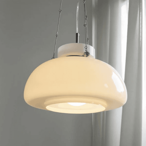 LED Pendant Light, 25 W, 3000 K, Chrome Glass and Metal, 90-260 VAC Input
