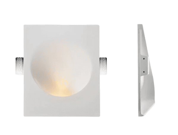 Plaster Wall Lamp – Single Aperture Gypsum & Metal Fixture, White