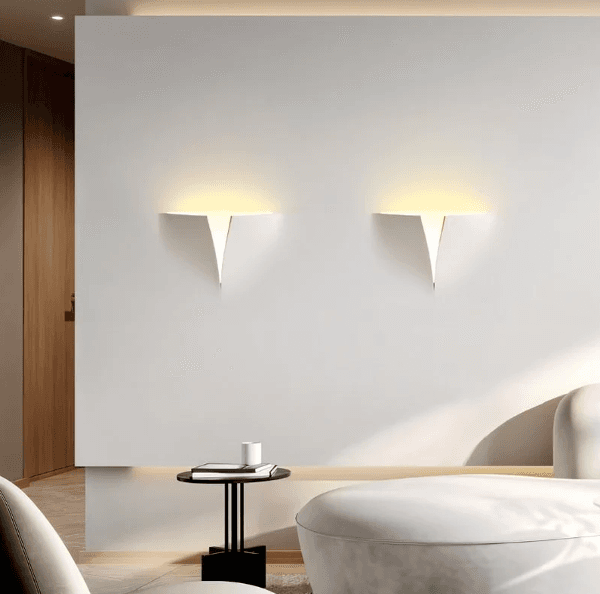 Trimless Plaster Wall Light, 6W Uplight, Geometric Gypsum, IP20