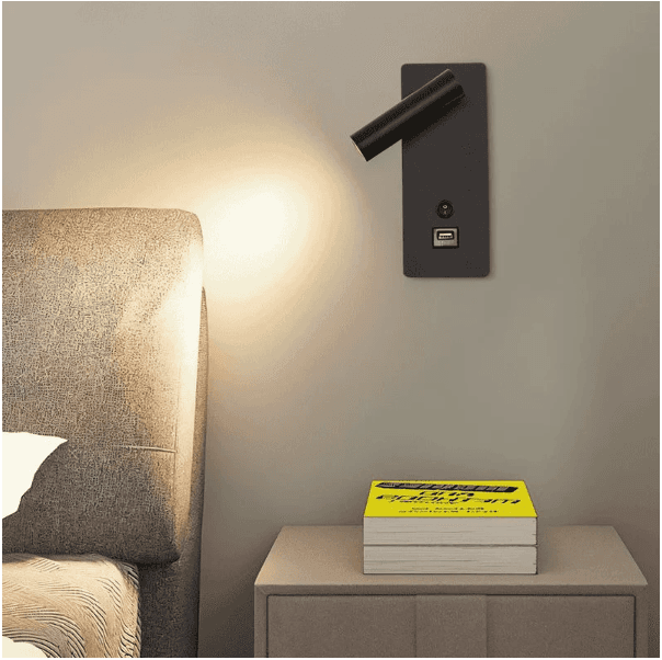 Wall-Mounted Reading Lamp, Aluminum, 3W, 120-240V, IP20, Black