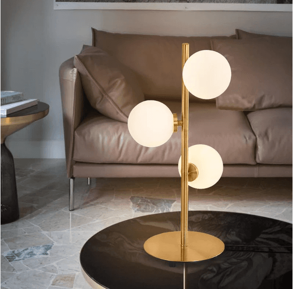 30W Brass Table Lamp, 3000K Warm White, IP20 Dry Location, Gold Finish