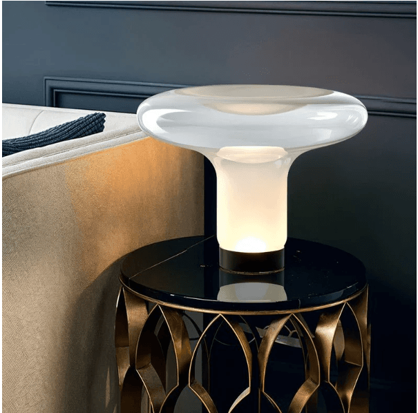 LED Table Lamp, Blown Glass Mushroom Form, 20 W, 120-240 V AC, IP20