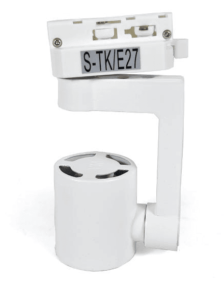 E27 Track Light Adapter Holder, White Shell, 50000-Hour LED Life