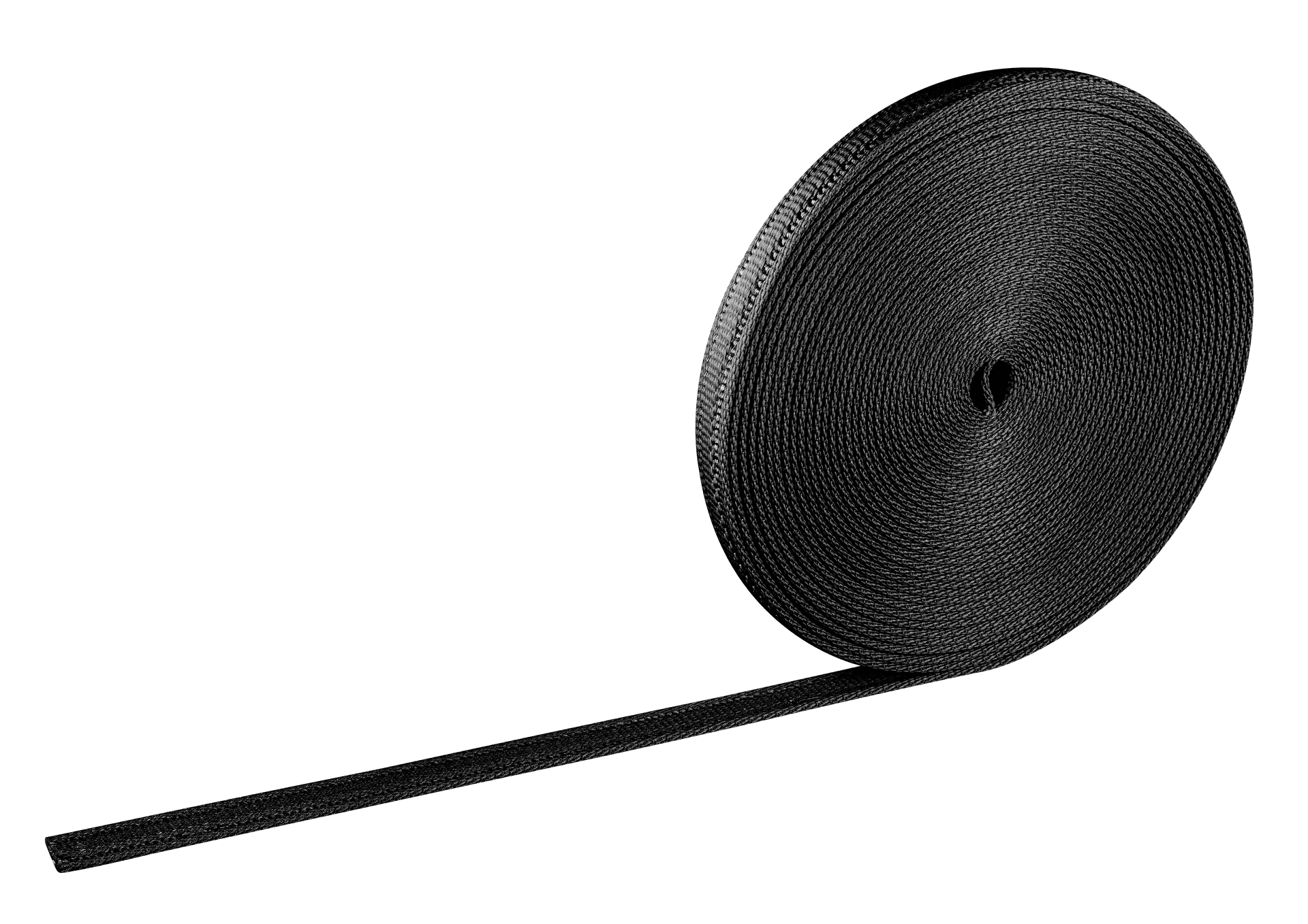 Woven Fabric LED Track System, 24 V DC, IP20, Black Finish, 20 m Roll, Wall or Pole Mount