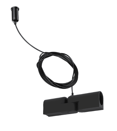Magnetic Track Double Straight Connector, Black Aluminium Alloy, IP20, 136 x 37 x 27 mm