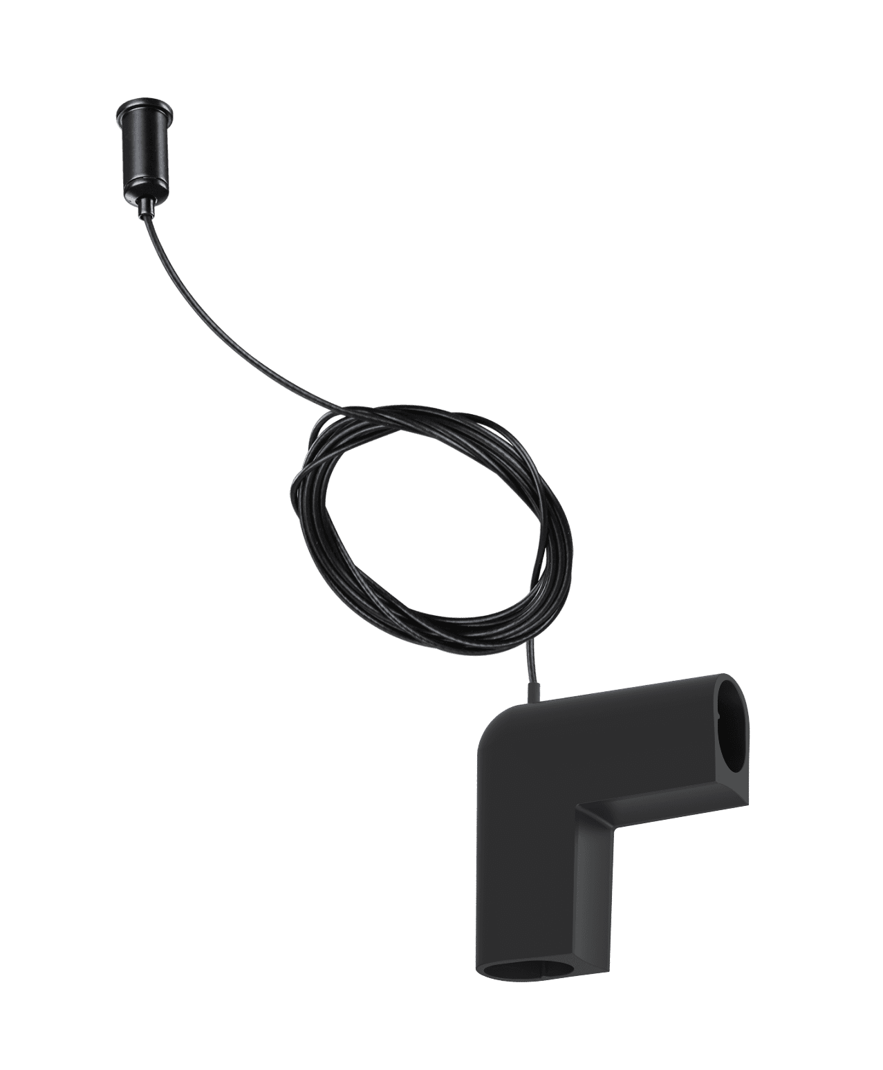Magnetic Track L Connector, Wall-to-Ceiling 90 Degrees, Black Aluminium Alloy, 85x39x29 mm