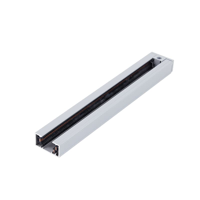 H-Type 3-Circuit Track Section, 8 ft. Length, White Finish, Double-Sided End Cap Included