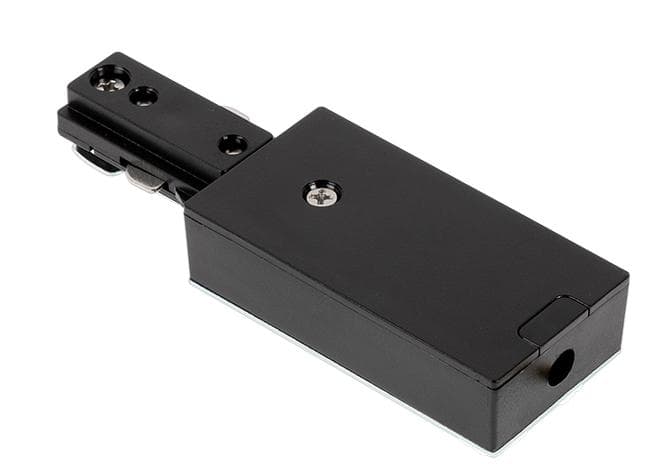 Black Live End Connector for Recessed 3-Wire H-Type Track, 1-Year Warranty