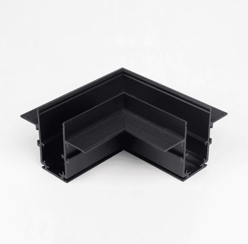 Magnetic Track Rail L-Connector, Horizontal Corner for Flush Mount, IP20 Aluminum