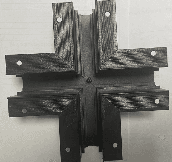 Magnetic Track Rail X Horizontal Corner Connector, Plaster Mount, Black Finish