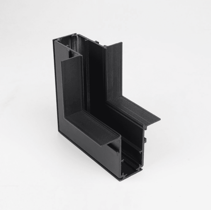 Magnetic Track Rail L Vertical Corner Connector for Plastering, Black, 2.47 x 1.71 in