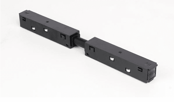 Magnetic Track Rail Soft-Straight Connector, Aluminum, IP20, Black Finish