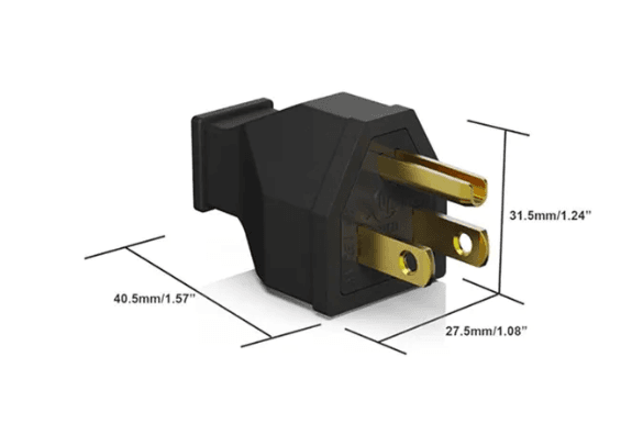 NEMA 5-15P Straight Blade Plug, 15A 125V, 2-Pole 3-Wire Grounding, PA6 Nylon Body