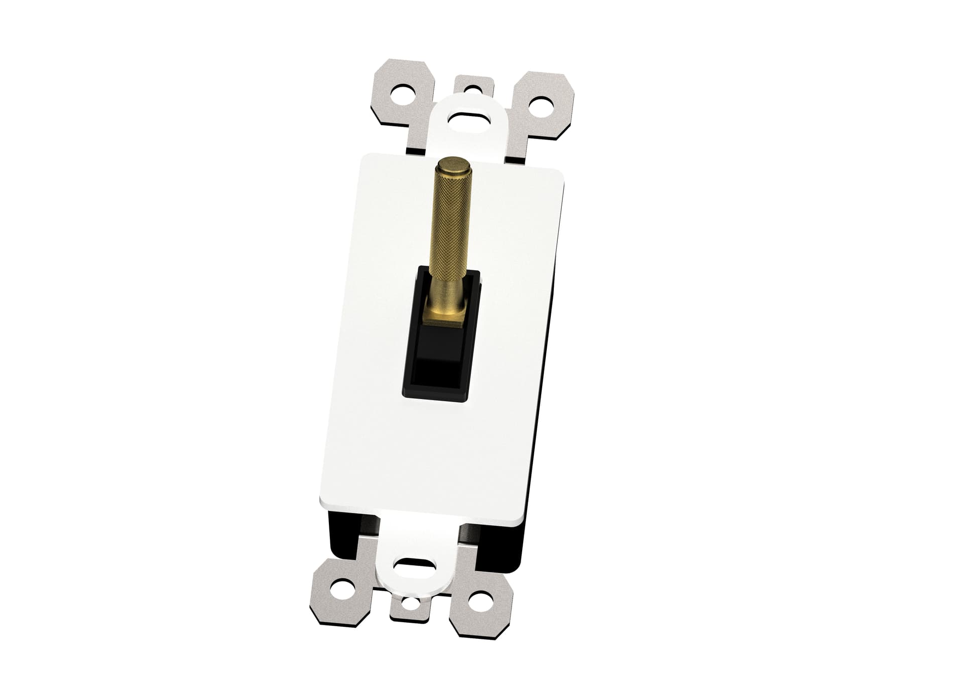 White Switch Plate for Wall-Mounted Switching Hardware