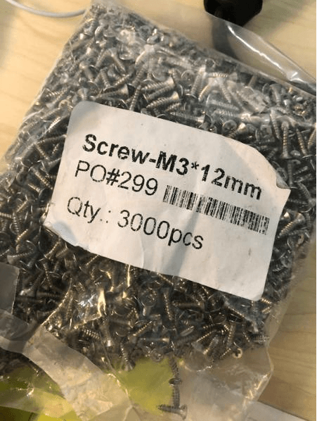 Stainless Steel Machine Screws, 304 Grade, M3 x 12 mm, 1000-Piece Bag