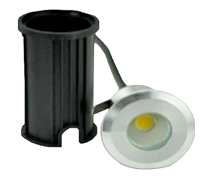 Underground LED COB Downlight, Round, 3W 4000K 12VDC, IP65, Embedded Mount