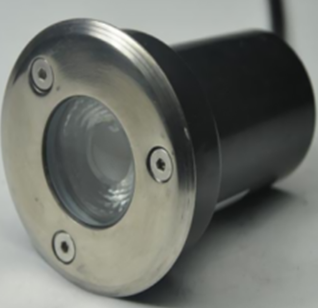 Underground LED Cob light, Round, 3watt/12VDC,3000K, 45 degree, Size 65*80mm, IP65, Stainless Steel + Aluminum, Wire 0.4M