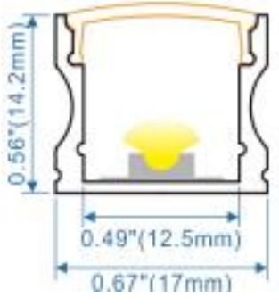 Surface Mount - W:17mm*H:15mm*L:8.2'/98", InnerW:12.8mm