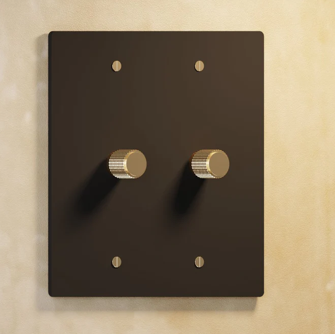 Residence Supply -Black+ Gold Double Dimmer 110V, UL Certified
