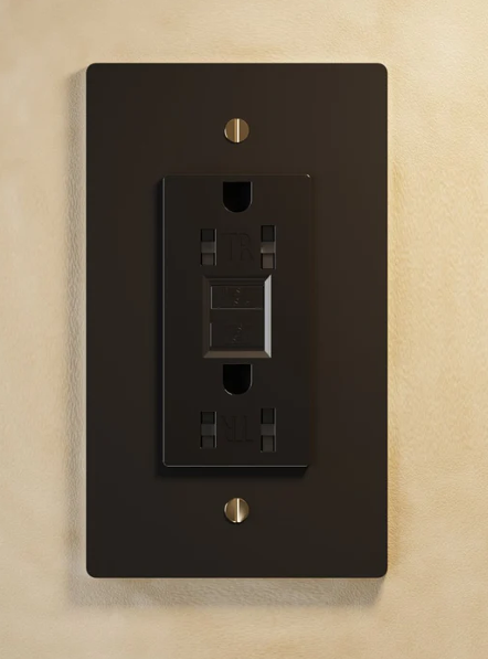 Residence Supply Black Gold Single Outlet, GFCI,120 VAC, 15A Load, UL Listed