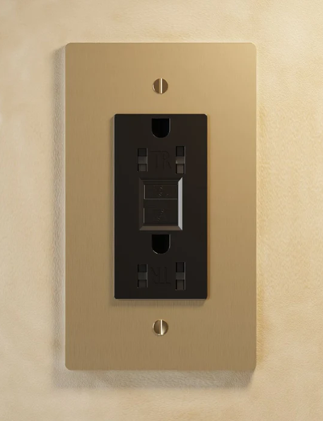 Residence Supply Satin Brass Single Outlet, GFCI,120 VAC, 15A Load, UL Listed