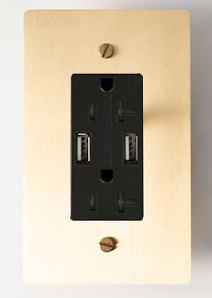 Residence Supply Satin Brass Single Outlet,120 VAC, 15A Load, UL Listed