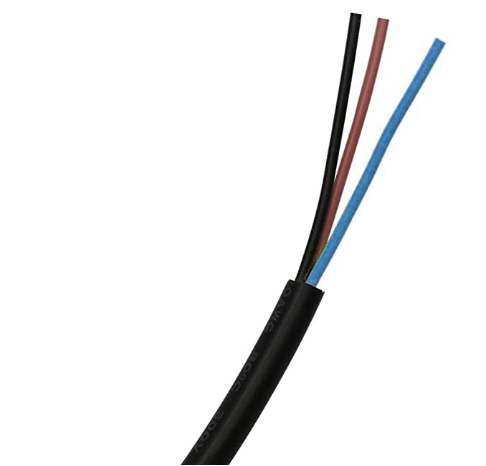 SOLD BY ROLL 16 AWG, 3 wire cable with black silicone jacket, conductor size: 26/0.254TS, OD: 7.0, UL2464, with reel, 100 ft(30.5m)/roll