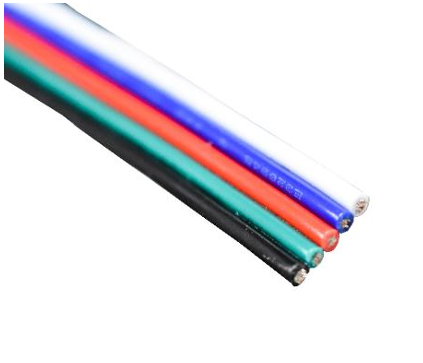 SOLD BY ROLL RGBW Cable|#20 AWG, Indoor usage RGB + Positive + Negative Cables, UL2468, 20#2P, 50 ft(15.5m)/roll