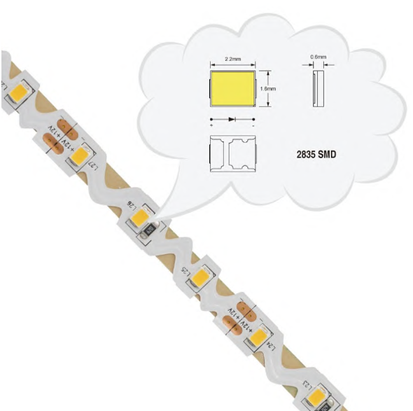 Indoor 3000K bendable strip,60 Leds/m, SMD2835, FPC, 12V, 7.2W/m, 5M/roll, IP20, 2 Year Warranty