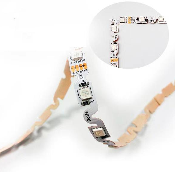 Indoor RGB bendable strip 8mm width,60 Leds/m, SMD5050, FPC, DC12V, 7.2W/m, 5M/roll, IP20, 50mm cut length, 2 Year Warranty, UL listed