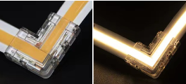 L" shape cob connector for IP20 8mm single color PCB cob strip, without cable, no dark area, max us 3A 5 pcs/bag