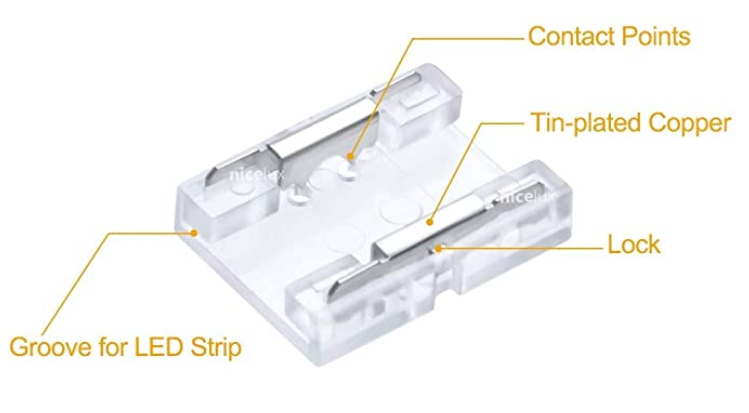 Connector for IP20 8mm cob strip without cable  5pcs  bag