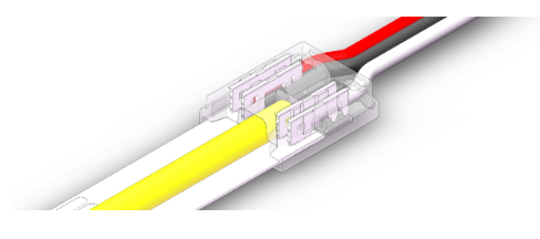 Discontinued Item- CCT tunable 3PIN COB used strip to wires LED connector 15CM wire length IP20 10mm-PCB