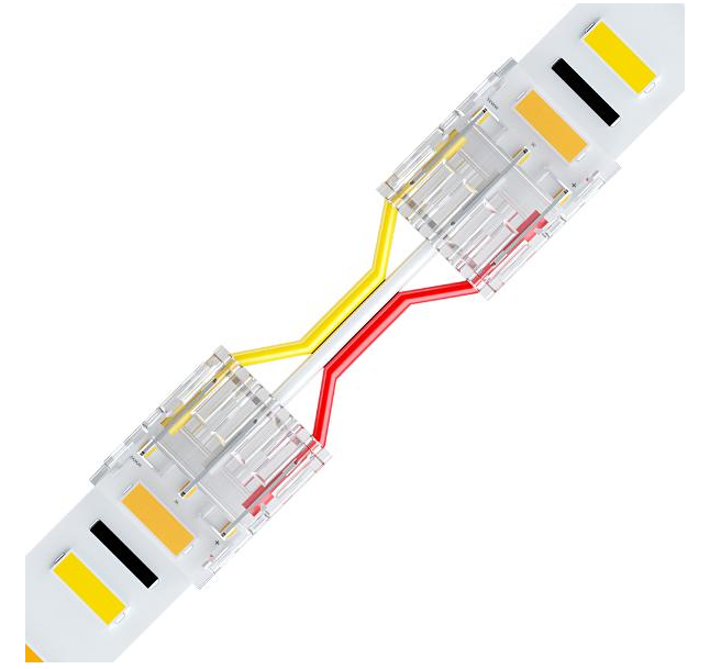 Strip to Strip Bridge COB Wire 150mm 22AWG PVC Red-White-Yellow  12mm 3 pin, DC3V~24V / 3.5A 5 Pcs/Bag
