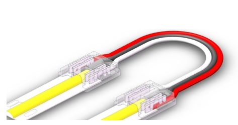CCT tunable 3PIN COB LED, Two side connectors, 15CM wire length, IP20, 10mm-PCB COB 5 pcs bag