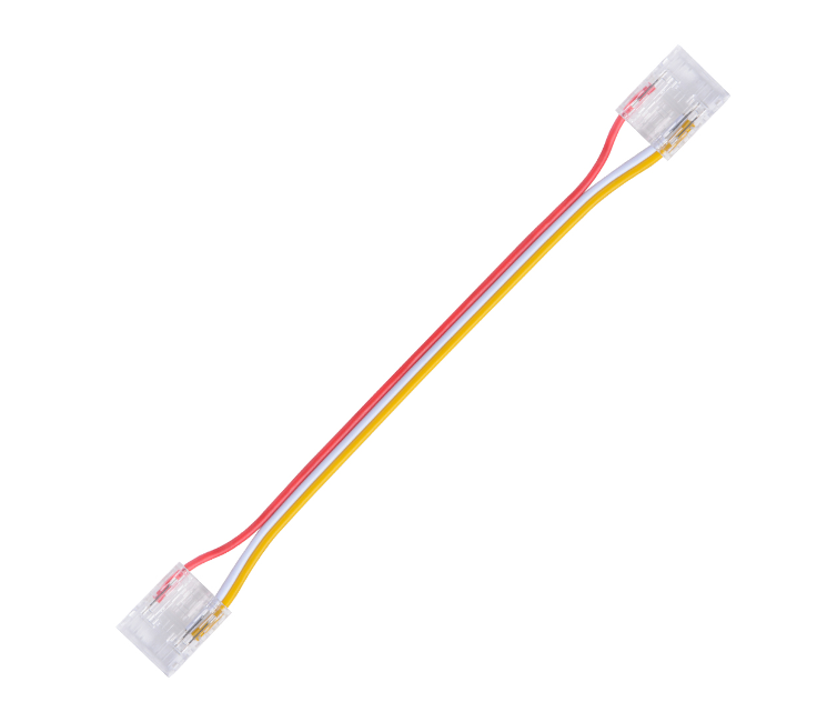 Connector for COB strip IP20  Strip to Strip Bridge   150mm 22AWG PVC Red-White-Yellow   10mm 3 pin, DC3V~24V / 3.5A 5 Pcs/Bag