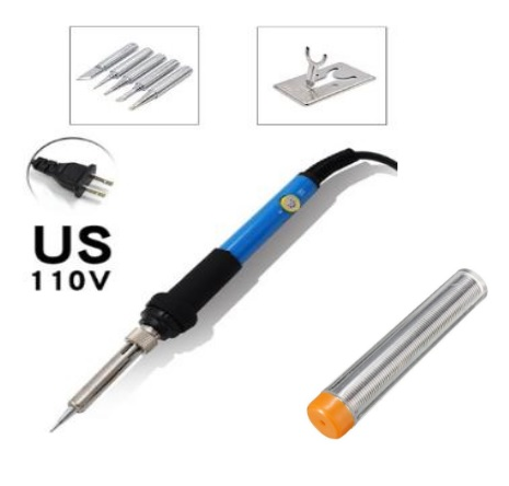 Soldering Iron 60 Watts 110V US Plug, comes with soldering tips and stand
