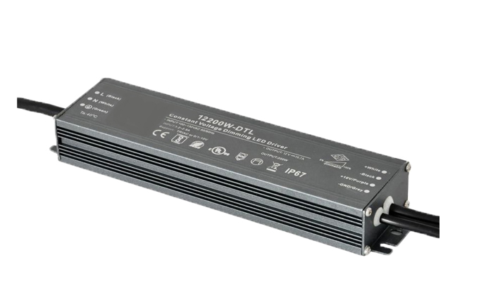 200W 24VDC Dimmable LED Power Supply, IP67, 5-in-1 Dimming, UL Listed