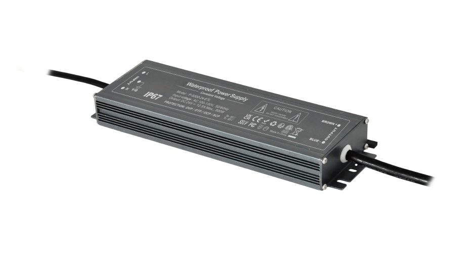 200W 24VDC IP67 Waterproof LED Power Supply, 100–130VAC Input