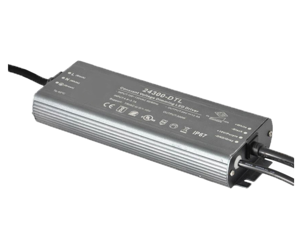 Discontinued Item- Lumipro 24VDC 300W Waterproof LED Power Supply 120VAC Input IP67 UL Listed Triac and 0-10V Dimmable with Dimmer Switches Dim 228x7.2x3.2cm